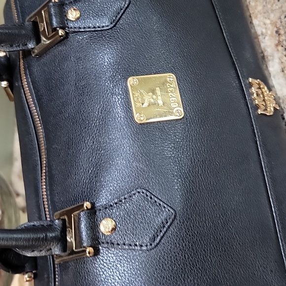 MCM EUC Leather Studded Small Heritage Boston Bag - Picture 2 of 11